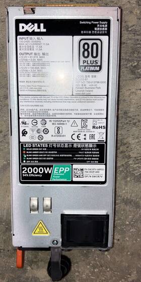 0w1r7v Dell W1r7v 2000w Poweredge Server C4130 R940 R740 Power Supply Tested 0w1r7v Dell W1r7v 2000w Poweredge Server C4130 R940 R740 Power Supply Tested