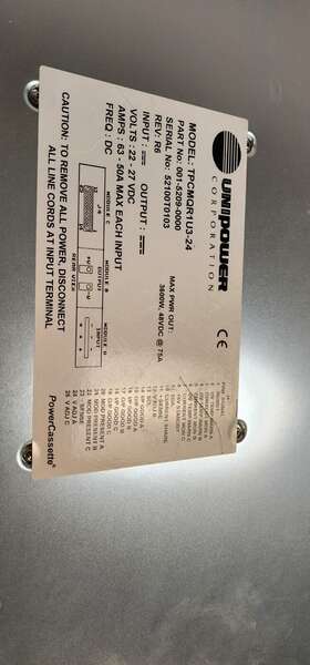 001-5209-0000 Unipower Power Module Shelf 3600w 48vdc 75a Tpcmqr1u3-24
