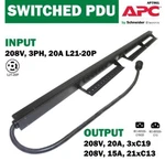 Apc AP7961 Switched Pdu 0U 20A 208V 3-PH (21X) C13 (2X) C19 Outlets L21-20P. Fixed Price $120.00.
