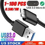 Micro Usb 3.0 Cable High Speed Data Sync For Hdd External Hard Drive Lot. Fixed Price $34.55.
