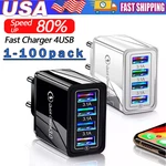 4 Port Usb Wall Charger Fast Quick Qc 3.0 Power Adapter Plug Lot. Fixed Price $42.13.