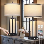 27 Industrial Table Lamps, With Dual Lighting, Usb-c Port And Ac Outlet(set Of. Fixed Price $102.99.
